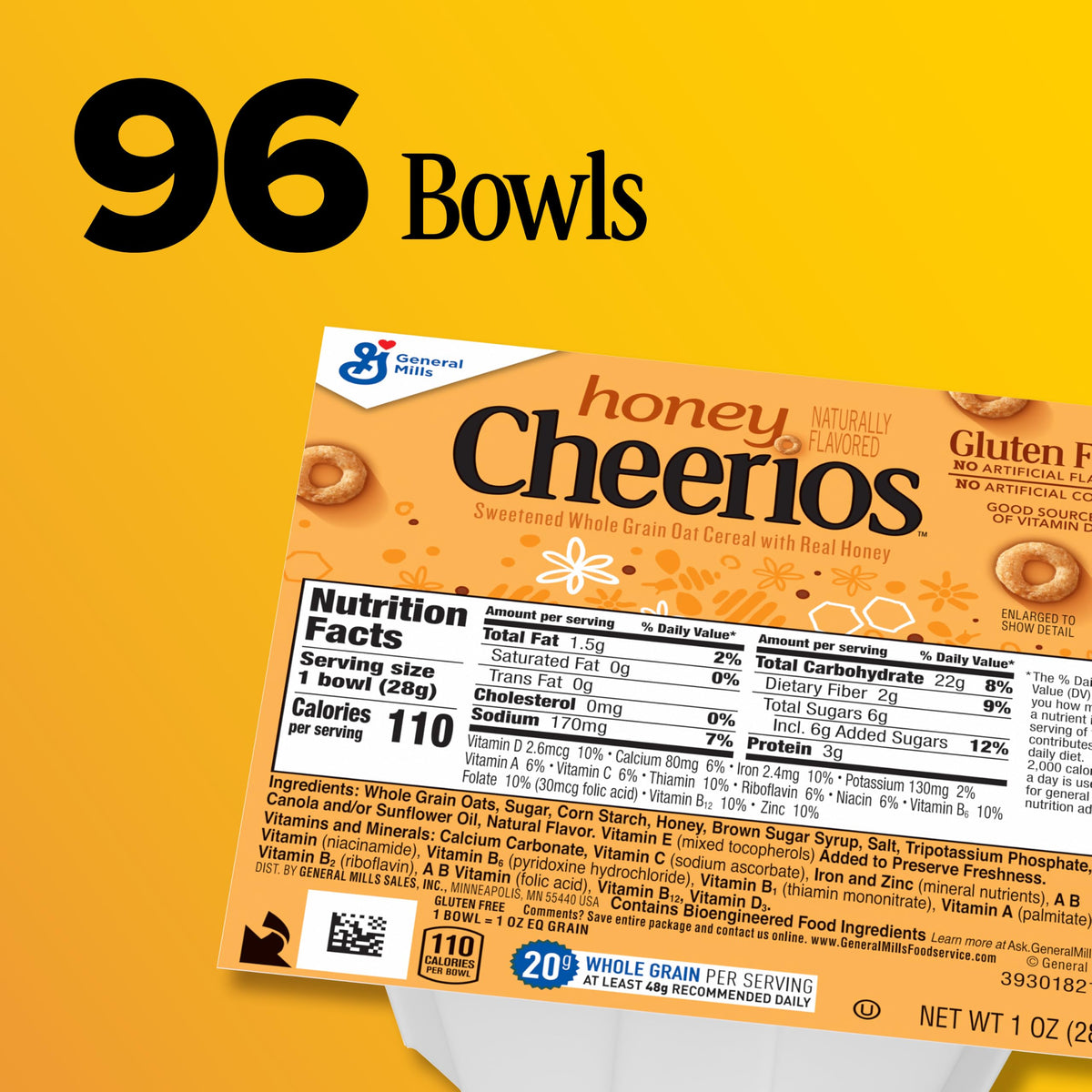 Cheerios Honey / 1 Ounce (Pack of 96) / 96 Breakfast Foods