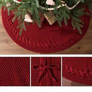 LimBridge Knitted Tree Skirt, 48 Inch Round, Burgundy