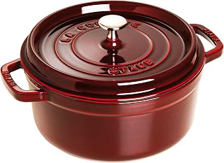 STAUB 40509-819 Picotte Round Grenadine Red, 7.1 inches (18 cm), Both Hands, Enameled Pot, Induction Compatible, La Cocotte Round