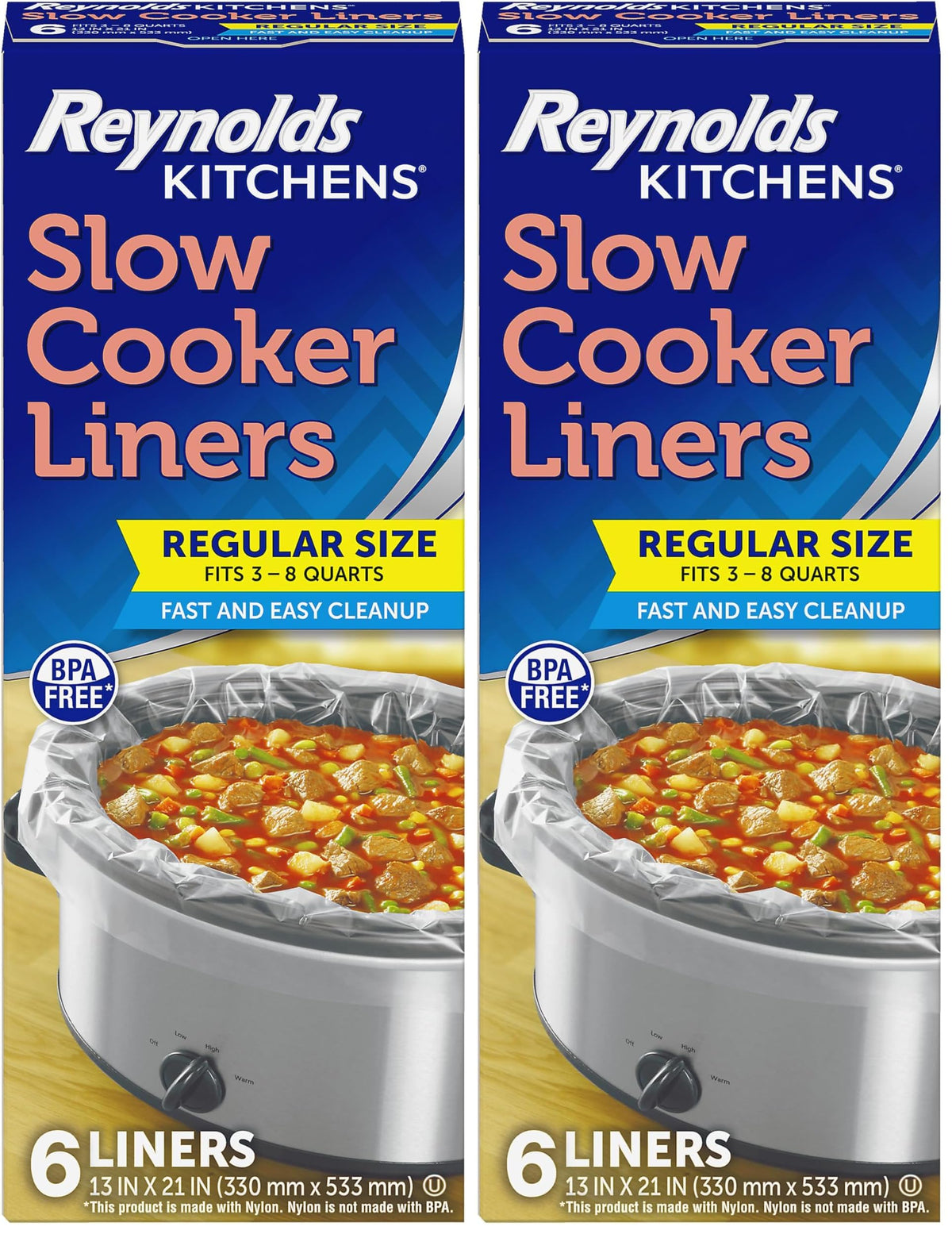 Reynolds 6 Count (Pack of 2) / clear / Regular - 6 Count Slow Cookers
