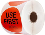 DayMark Safety Systems IT112596 USE First Trilingual Removable Label, 3" Circle, Orange (Roll of 500)