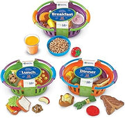 Learning Resources New Sprouts Bundle of Breakfast, Lunch and Dinner - Food Toys, Pretend and Play, Imaginative Skills, Toddlers Kitchen Toys, Fruit and Vegetable Basket, Gifts for Boys and Girls