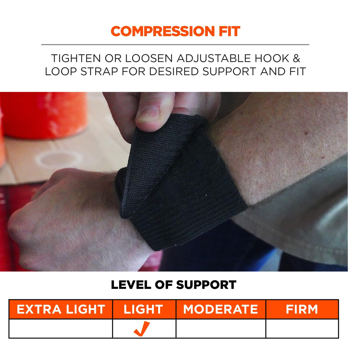 ProFlex 400 Universal Wrist Wrap by Ergodyne – One Size/Wrist Wrap Only, Rubber, Black, Model 72102