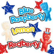 Red, White & Blue Soft & Chewy Gummy Candy, 12 Boxes | Bulk Candy by Sour Patch Kids – 3.1 Ounce (Pack of 12), Blue,Red,White