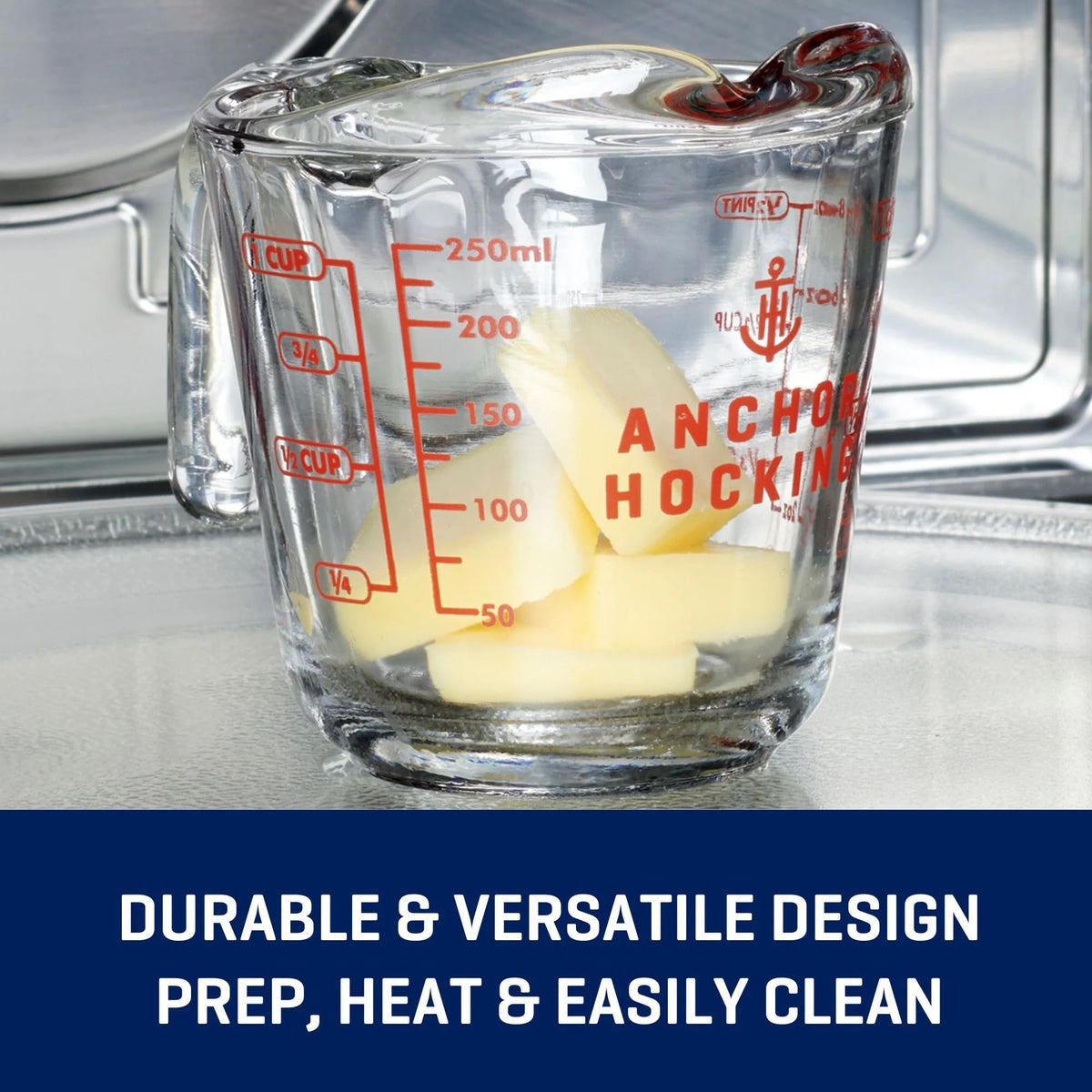16 Oz Measuring Cup by Anchor Hocking – 16 ounces, Glass, Clear, Model 55177OL13