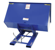 Steel Heavy Duty Self Dumping Hopper 3 Cubic Yard 6000 Lb. Capacity Blue by Vestil – 81.19"W x 51.63"H, Alloy Steel, Blue, Model D-300-HD
