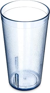 Carlisle FoodService Products Stackable Tumbler Plastic Tumbler with Pebbled Exterior for Restaurants, Catering, Kitchens, Plastic, 16 Ounces, Blue