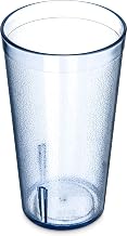 Carlisle FoodService Products Stackable Tumbler Plastic Tumbler with Pebbled Exterior for Restaurants, Catering, Kitchens, Plastic, 16 Ounces, Blue, (Pack of 72)