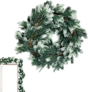 Pine Garland | Artificial Mantle Decorations Hangers | Real Touch Artificial Greenery Cedar Garland For Stairs Porch | Mantle Home Partys