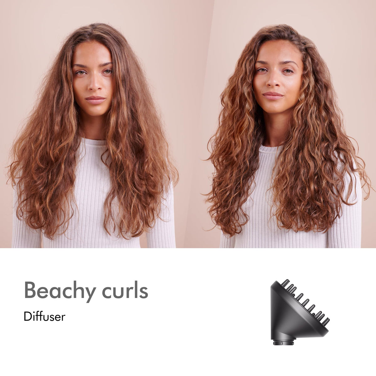 Airwrap Multi-Styler Complete Long Diffuse for Curly and Coily Hair by Dyson – 9 Piece Set, Aluminum, Complete Diffuse for Curly to Coily Hair - Nickel / Copper, Model 453646-01