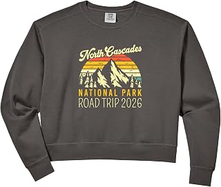 Women's North Cascades National Park Traveling 2026 Road Trip Comfort Colors Crop Sweatshirt