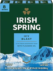 Irish Spring Icyblast Cool Refreshment Deodorant Soap Unisex Soap 8 Count (0737052216546)