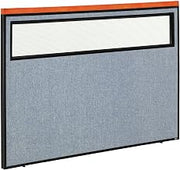 Global Industrial 60-1/4"W x 43-1/2"H Deluxe Office Partition Panel with Partial Window, Blue