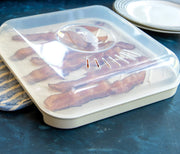 Nordic Ware White / 9.3" x 9.3" x 1.2" (Pack of 4) / Slanted Bacon Tray Display Trays