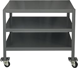 Durham Steel Mobile Medium Duty Machine Table, MTM243630-2K395, 3 Shelves, 2000 lbs Capacity, 36" Length x 24" Width x 30" Height