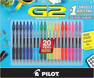 PILOT Pen G2 Assorted Premium Gel Ink Pens, 0.7mm, 20 Count Pens