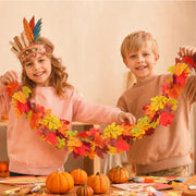 Mega-Loopolis Maple Leaf Garland, 12 Ft Total Length, Classic Fall