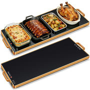 Wanish Electric Warming Tray, Tempered Glass Surface, 32 x 12 Inch, Black