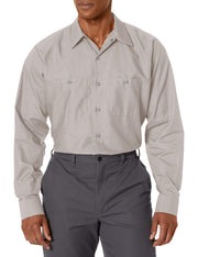 Long Sleeve Industrial Solid Work Shirt Light Grey Small - 5 Pack by Red Kap – Light Grey, Pack of 5, Model SP14