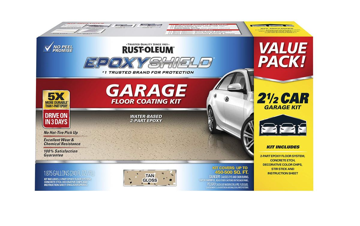 Rust-Oleum 2.5 Car (Pack of 1) / Tan / Epoxy Coating Kit Coatings