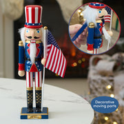 The Twiddlers Wooden Nutcracker, 12 Inch, Uncle Sam 250th Anniversary