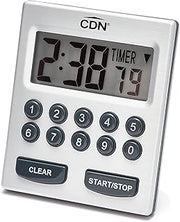 CDN Direct Entry 2- Alarm Digital Kitchen Timer | Counts Up & Down, 10 Hours by Hours, Minutes & Seconds, Big Digit, Loud & Long Audio/Vibrate Alarm, Stand, Hang, Magnet Mounting - TM30