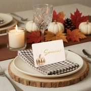Uniqooo Pumpkin Place Card Holders, Metallic Gold, Set of 24