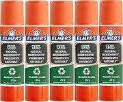 Elmer's Pure Glue Sticks | 93% Natural Ingredients | Great for Schools & Crafting | Washable & Child-Friendly | 20g | 5 Count