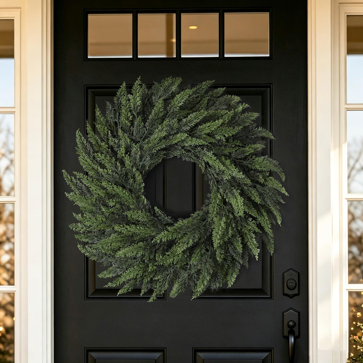 UAPINO Cedar Wreath, 26 Inch Diameter, Green