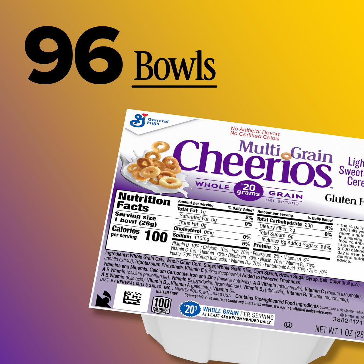 Cheerios Multigrain / 1 Ounce (Pack of 96) / 1 Cold Cereal