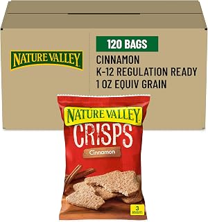 Nature Valley Crisps, Cinnamon Oat Biscuits, 120 Pouches, 9 lb Case