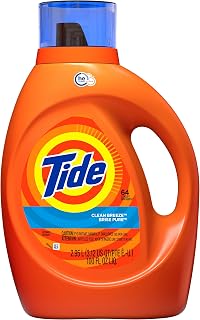 Tide Clean Breeze Scent HE Turbo Clean Liquid Laundry Detergent, 64 loads, 100 fl oz (Packaging May Vary)