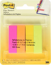 Post-it Page Marker 670-4-D, 1/2 in x 1.75 in (12,7 mm x 44,4 mm) Rainbow