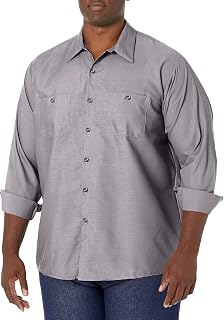 Red Kap Long Sleeve Industrial Solid Work Shirt Silver Grey Medium - 5 Pack