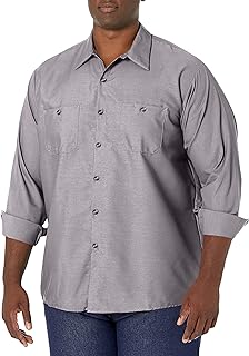 Red Kap Long Sleeve Industrial Solid Work Shirt Silver Grey 2X-Large - 5 Pack