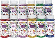 Colorations Easy Shake Glitter, 6 Bright Colors, 3.5 oz Jars