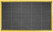 Global Industrial 2'W x 3'L Rubber Drainage Mat, 7/8" Thick, Black/Yellow Border