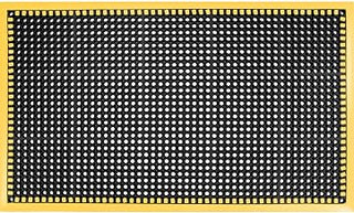 Global Industrial 2'W x 3'L Rubber Drainage Mat, 7/8" Thick, Black/Yellow Border