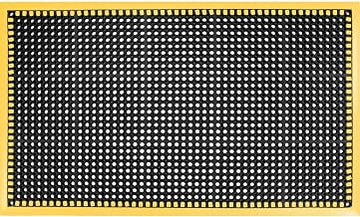 Global Industrial 2'W x 3'L Rubber Drainage Mat, 7/8" Thick, Black/Yellow Border