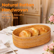 RusicEss Bread Basket with Warming Stone, Terracotta, 12.7 x 8.2 x 3.7 Inch