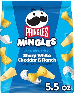 Pringles Mingles Puffed Snacks, Sharp White Cheddar and Ranch, Cheese Puffs, Salty Snacks, 5.5oz Bag (1 Bag)