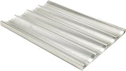 Winco Full Size Aluminum Baguette Pan, 4 Slots, Professional | Four slots for efficiency, Perforated surface for air circulation, Great for Food Preparation and Restaurant Kitchens
