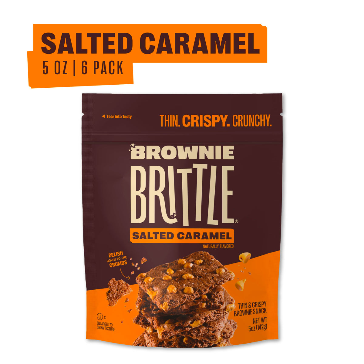 Brownie Brittle Salted-Caramel / 5 Ounce (Pack of 6) / 1 Brittle