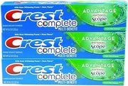 Crest Complete Multi-Benefit With Extra Advantage Whitening Plus Scope Toothpaste - Fresh Mint Striped 8.2oz (Pack of 3)