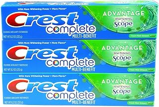 Crest Complete Multi-Benefit With Extra Advantage Whitening Plus Scope Toothpaste - Fresh Mint Striped 8.2oz (Pack of 3)