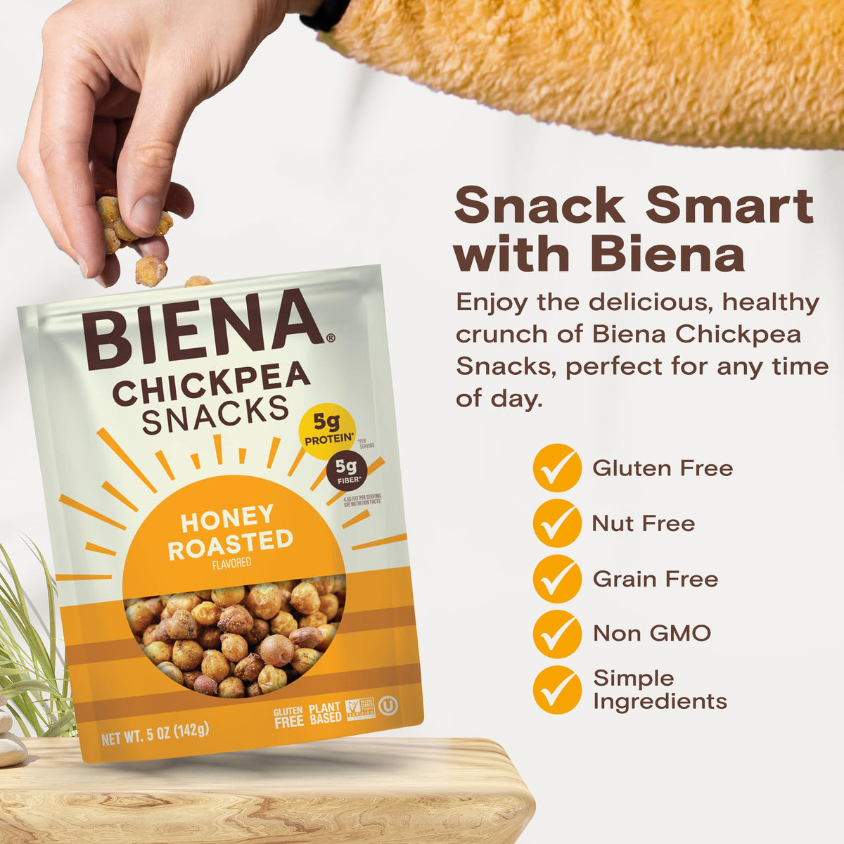 BIENA Honey Roasted / 4 Pack / Brown Vegetable