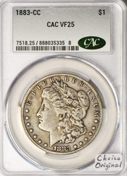1883-CC Morgan Dollar CAC VF-25; Choice Original by Generic – Silver