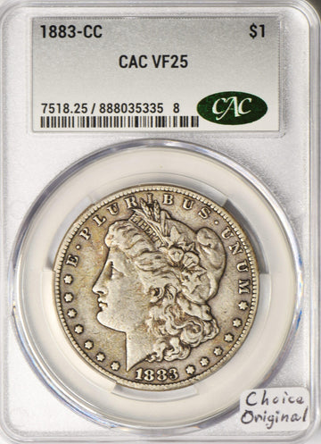 1883-CC Morgan Dollar CAC VF-25; Choice Original by Generic – Silver
