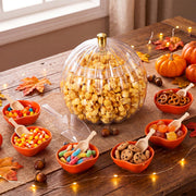 Potchen Pumpkin Ceramic Candy Jar Set, 14 Piece Halloween Serving Kit, Orange