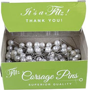 Reliant Ribbon Corp FT-MA1114-WH-U Petite Pins Pearl Round Box Rd Floral Accessories, 3/4 Inch X 100 Pieces, White